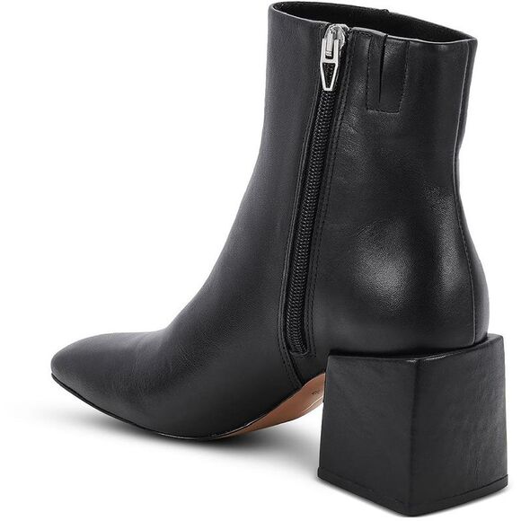 Dolce Vita Womens Imogen H2O Black Zipper Dressy Leather Booties Shoes New - Picture 2 of 4